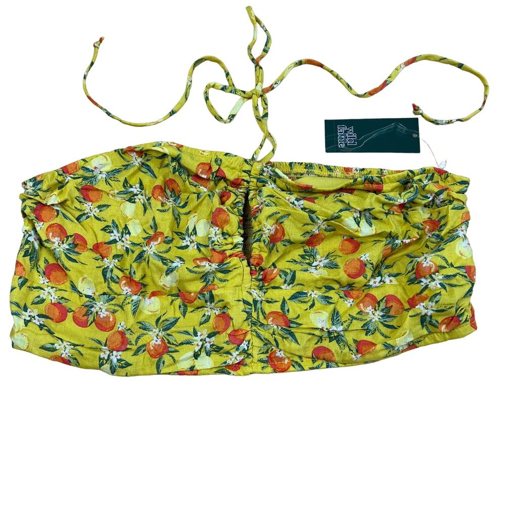 Wild Fable Women's Yellow Fruit Print Sleeveless Crop Top - Size XXL - NWT